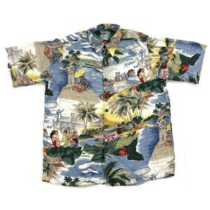 Vtg Reyn Spooner Hawaiian Shirt Mens Small Trans Pacific Honolulu Clipper TPA